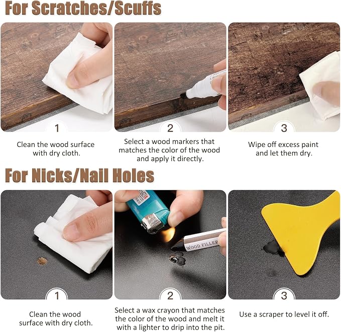 SEISSO Furniture Repair Kit, 12 Colors Furniture Touch-up Markers and Wood - Image 3