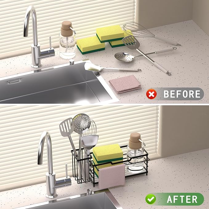 Sponge Holder for Kitchen Sink, Sink Caddy Organizer - Image 4