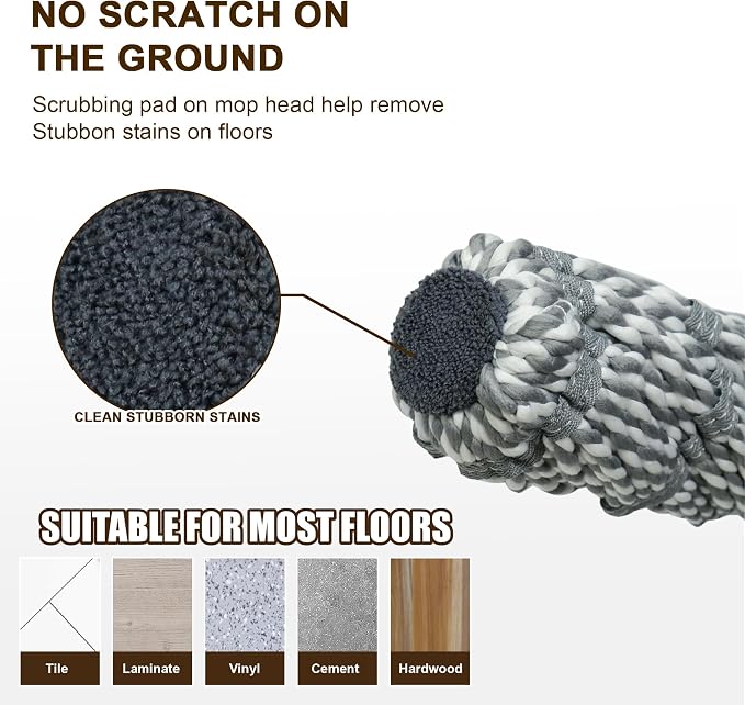 Self Wringing Mop Floor Cleaning, Easy Squeeze Twist Mop, Heavy Duty Wet Mops - Image 5