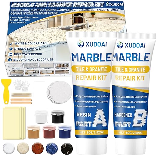 Marble and Granite Repair Kit, 160g/5.64oz Quartz Countertop Repair Kit by XUDOAI
