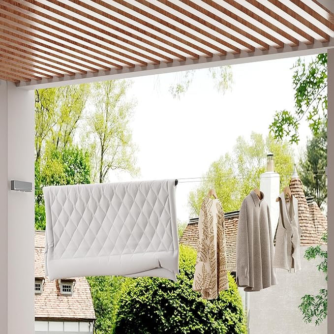 Retractable Clothesline Indoor, Non-Sagging Clothes line retracting Outdoor - Image 6