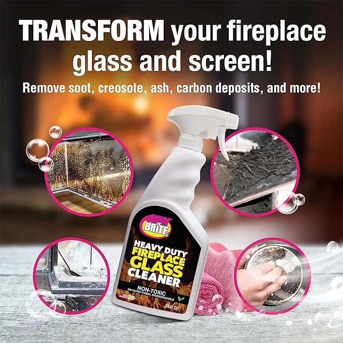 Quick N Brite Fireplace Glass Cleaner 24oz, - Image 2