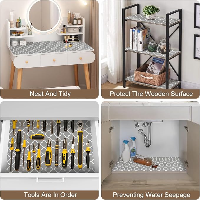 OcePor Non-Adhesive Drawer and Shelf Liner 24IN x 20FT，Non Slip Cabinet and - Image 7