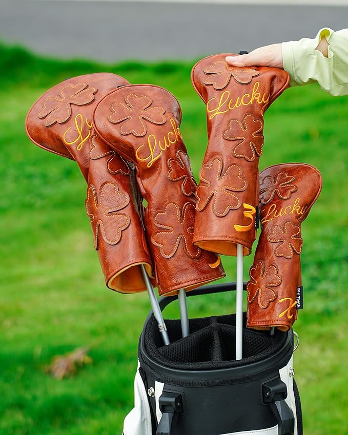 Golf Headcovers Golf Club Head Covers Four Leaf Clover Good Luck Charm - Image 2
