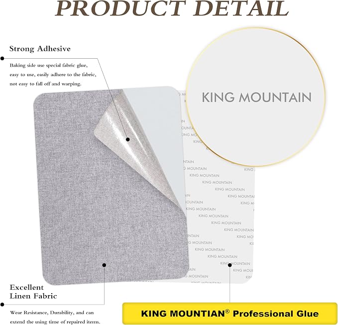 KING MOUNTAIN Fine Linen Repair Patches, Self-Adhesive Linen Fabric Patches - Image 3