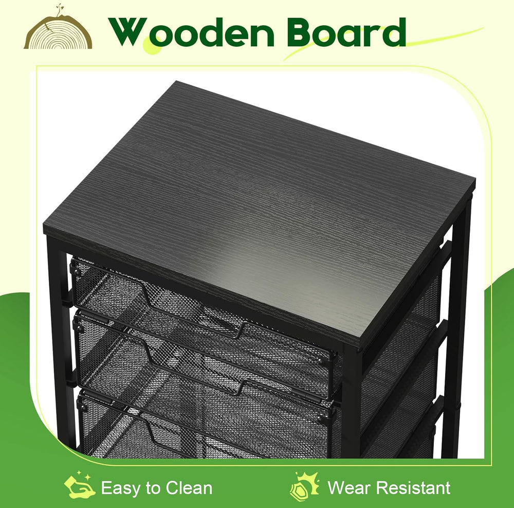 Sbanmao 4 Drawers Rolling Storage Cart, 1 Large Drawer (11.22"D x 12.2&q...