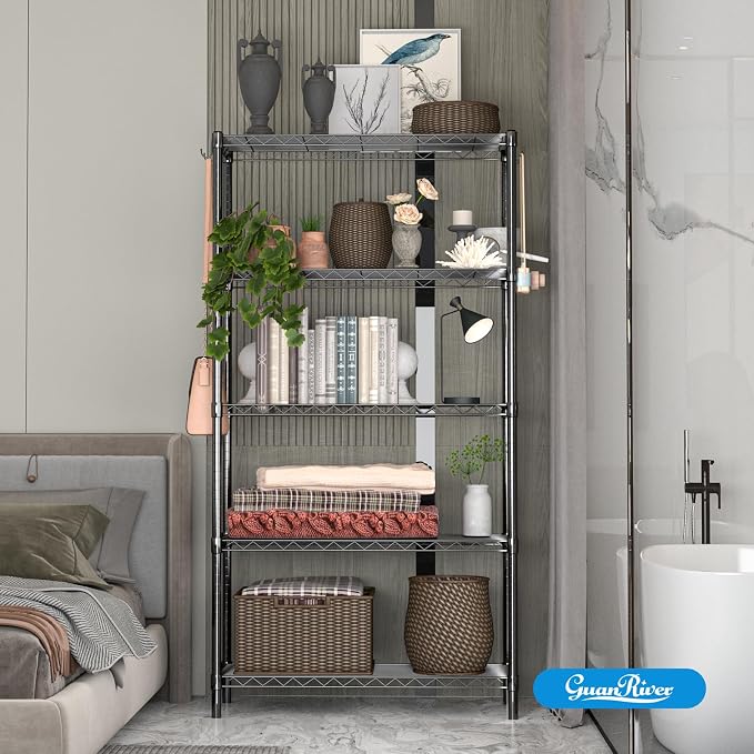 5-Shelf Adjustable Metal Shelf Wire Shelving Unit Storage Rack Display Shelf - Image 8