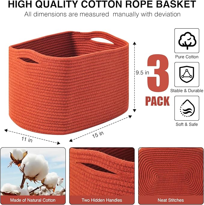 Storage Baskets for Organizing, Storage Basket for Shelves, Toy Towel Basket - Image 3