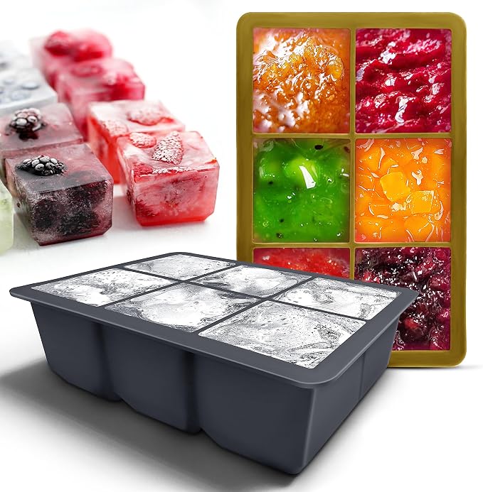 Silicone Ice Cube Trays with Lids, Large Square Ice Cube Molds - Image 7