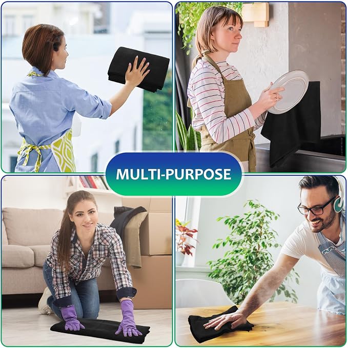 Newwiee 6 Pcs Extra Large Microfiber Cleaning Cloth 30" x 20" Washable Reusable - Image 6