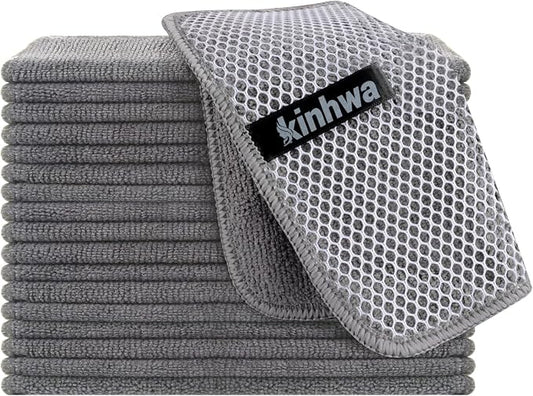 KinHwa Kitchen Washcloths for Dishes Absorbent Microfiber Dish Cloths Quick Dry by KinHwa