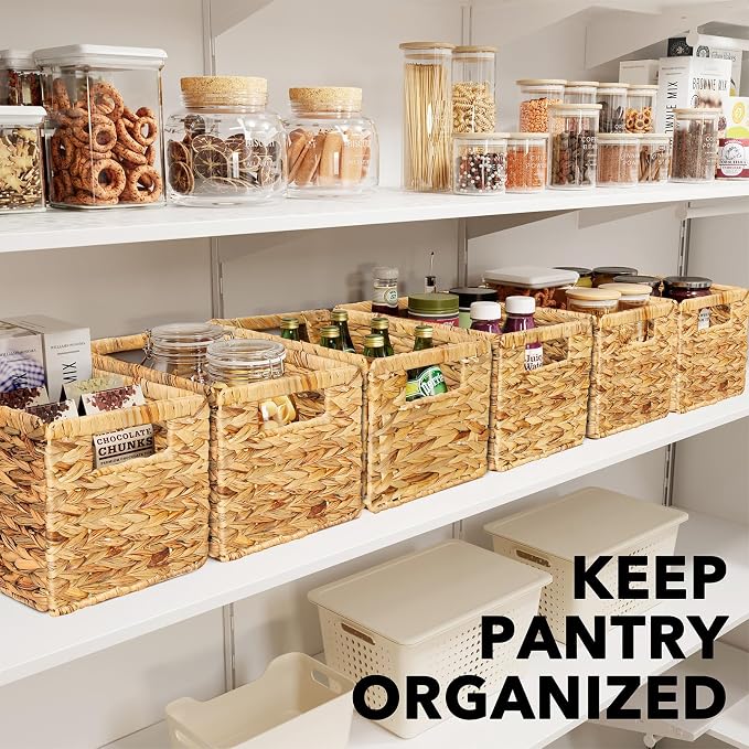 SpaceAid 6 Pack Wicker Basket, Storage Baskets - Image 5