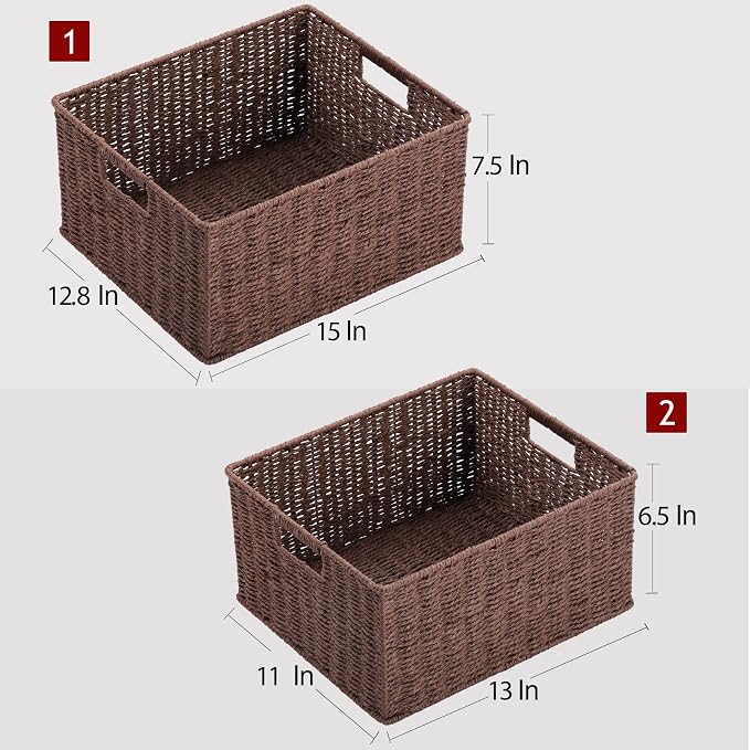 HOONEX Large Woven Storage Baskets, Paper Rope - Image 4