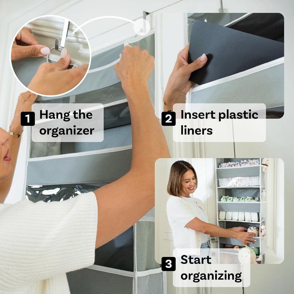 Ooh So Tidy 5-Tier Over Door Hanging Organizer, Grey