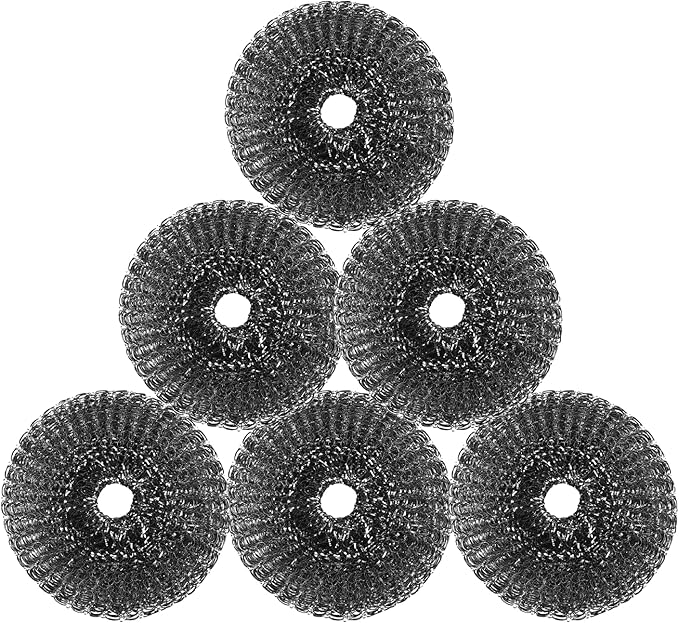 6 Pcs Steel Wool Scrubber, Stainless Steel Scrubber by Unknown