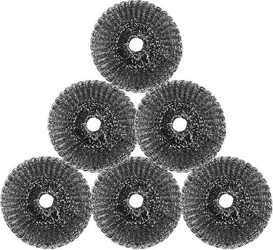6 Pcs Steel Wool Scrubber, Stainless Steel Scrubber by Unknown