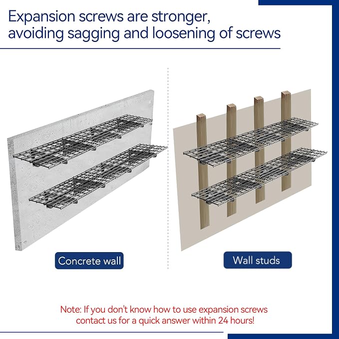 4Pack 2x6ft Garage Shelving Wall Mounted, 2400 Lbs Heavy Duty Garage Wall - Image 8
