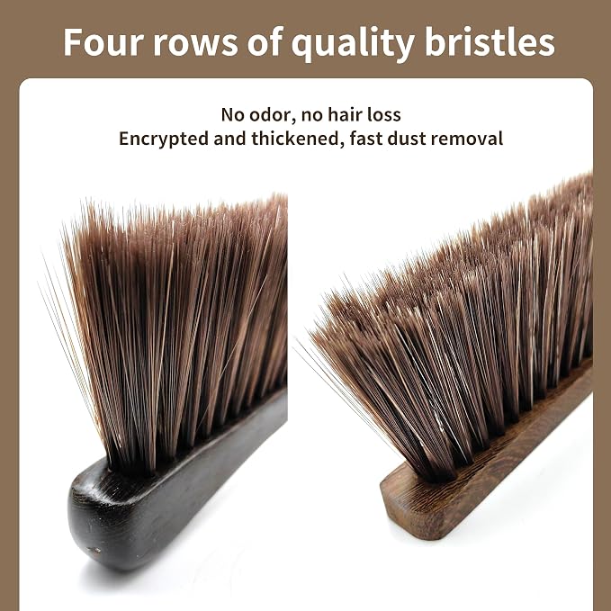 2 Pcs Wooden Hand Broom Brush, Dust Bench Brush Whisk Broom Soft Bristle Brush - Image 8