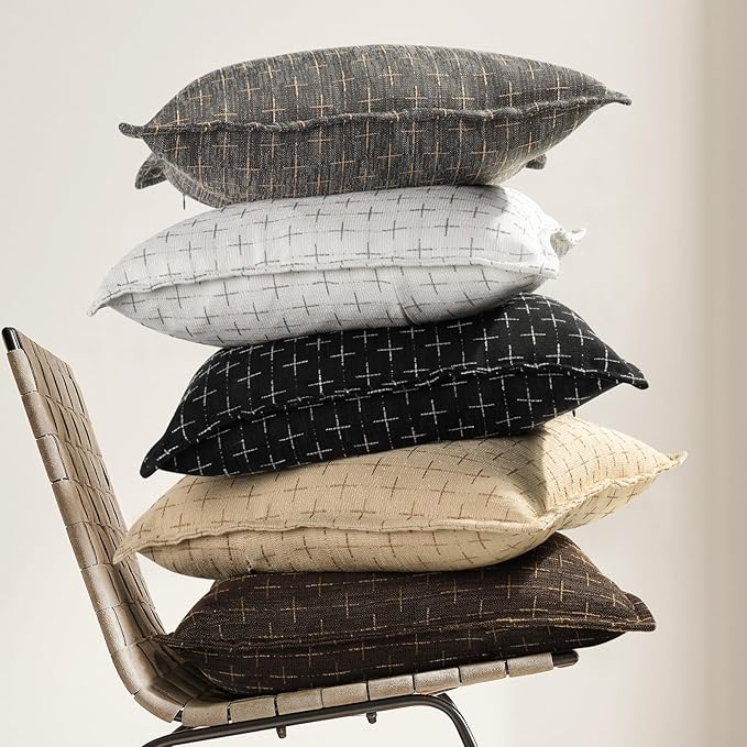 ZWJD Pillow Covers 26x26 Set of 2 Soft Polyester Textured Pillow Covers - Image 5