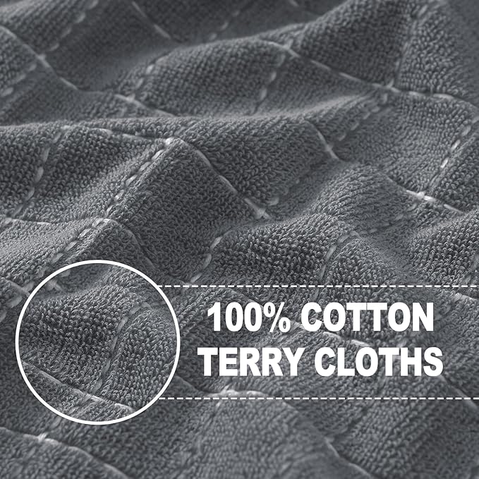Homaxy 100% Cotton Terry Kitchen Towels, Checkered Designed, Soft and Super - Image 2