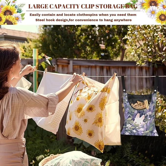 Clothespin Bag for Clothes Pin Holder for Outside and Clothes Line Pins - Image 5