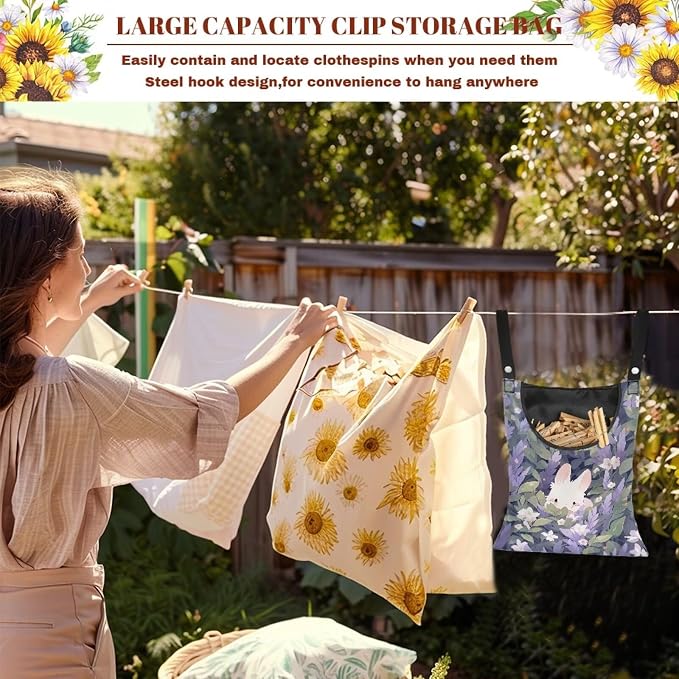 Clothespin Bag for Clothes Pin Holder for Outside and Clothes Line Pins - Image 5