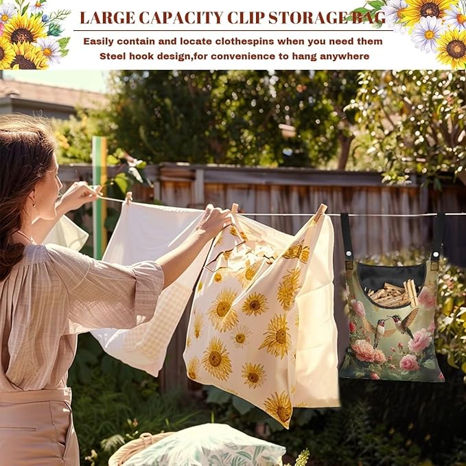 Clothespin Bag, Laundry Hanging Bag Fits Clothes Lines - Image 5