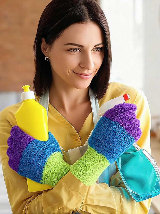 Patelai 3 Pairs Microfiber Plant Dusting Gloves Leaf Cleaning Gloves - Image 2