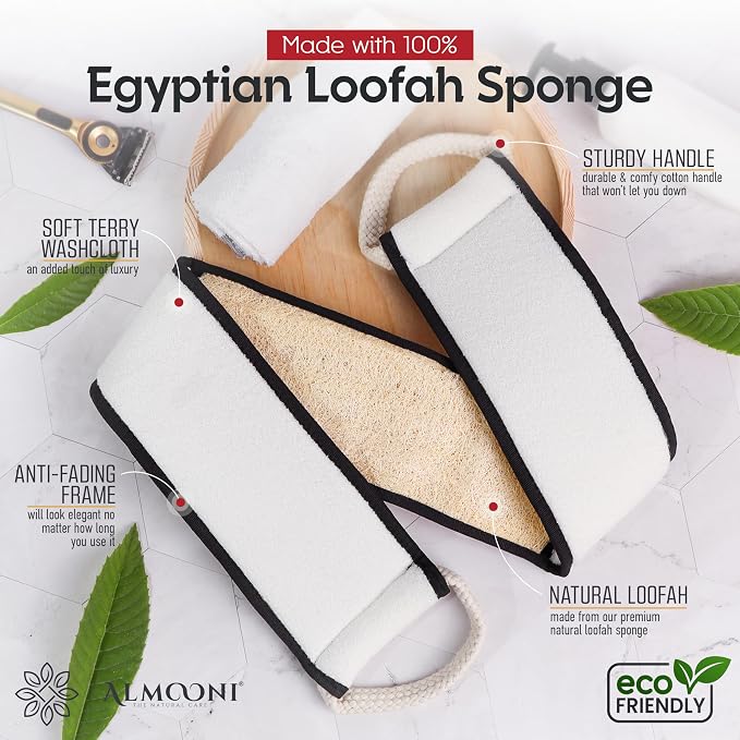 Sturdy Natural Loofah Back Scrubber - Image 3