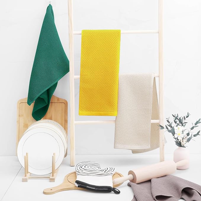 Homaxy 100% Cotton Waffle Weave Kitchen Dish Towels, Ultra Soft Absorbent Quick - Image 6