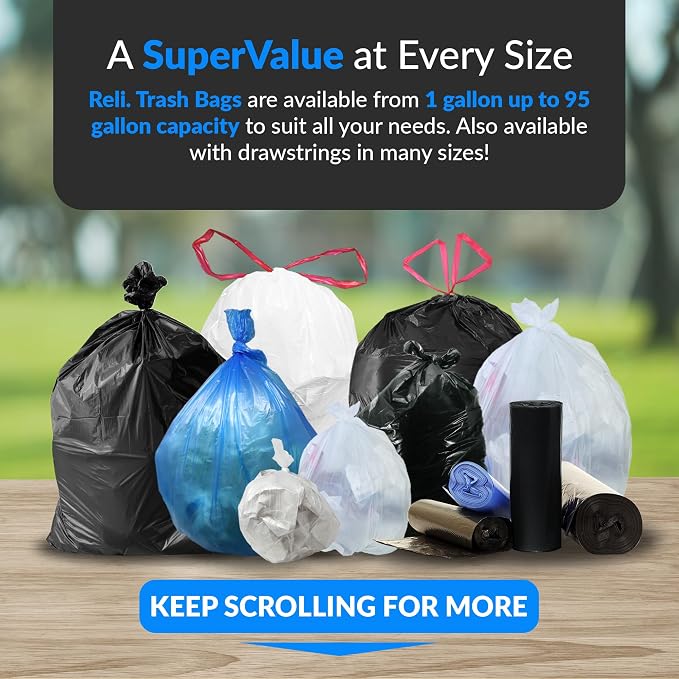 Reli. 30-33 Gallon Trash Bags Heavy Duty | 250 Count Bulk | Black Large Trash - Image 6