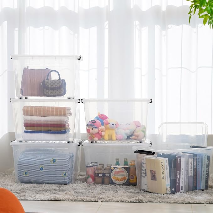 Citylife 82 QT Clear Plastic Storage Bins - Image 5