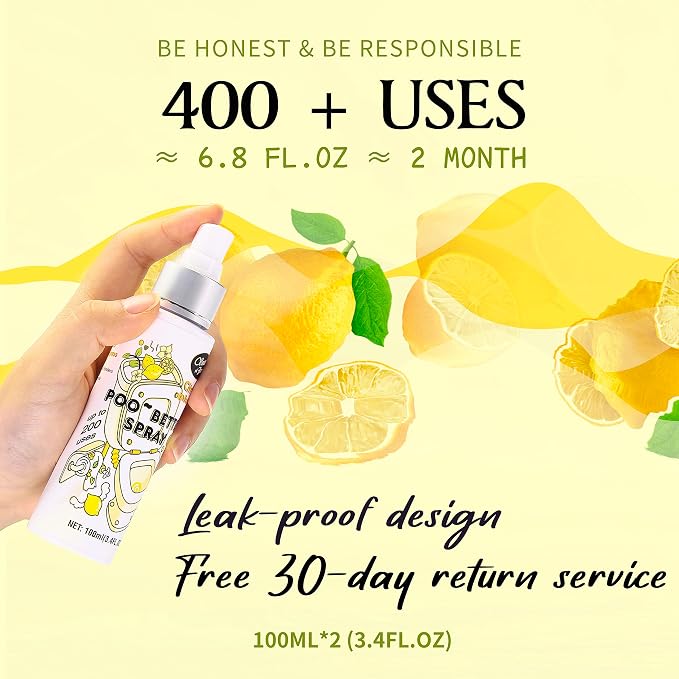 Clean-n-Fresh Toilet Spray, 6.8 Fl.oz Poo Spray | Up to 400+ Uses, 100% Natural - Image 4