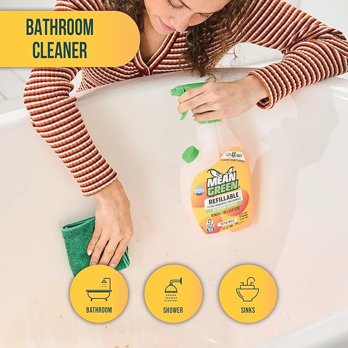 Mean Green Refillable Ultra Powered CONCENTRATE Bathroom Cleaner, Tropical - Image 7