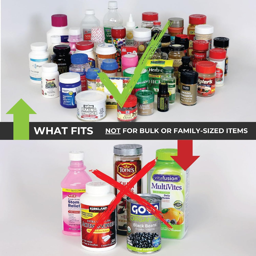 Cabinet Caddy SNAP! Spice Rack Organizer for Cabinet, 4 Adjustable Shelves