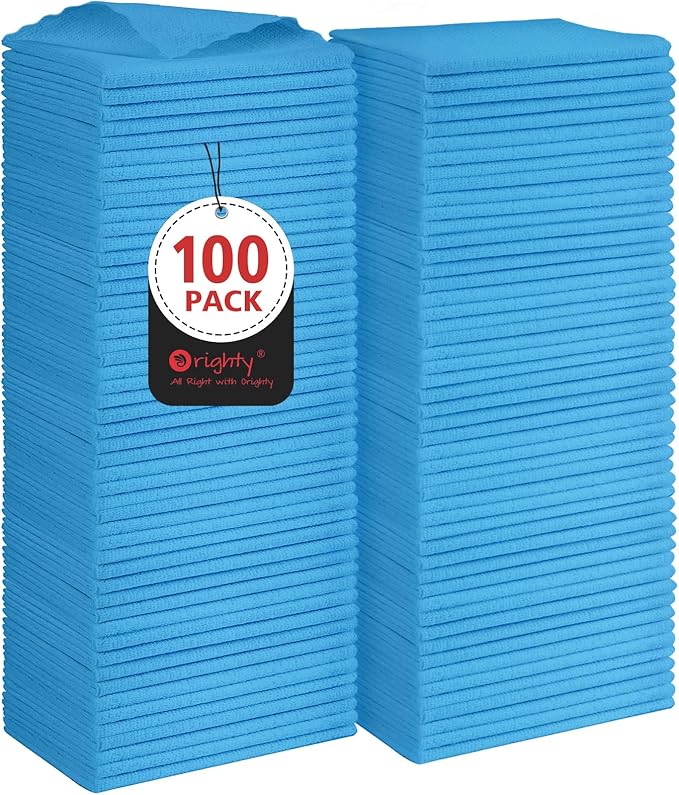 Orighty Cleaning Cloths, Shop Towels 100 Pack, Shop Rags Reusable, Microfiber by AllRightinOrighty