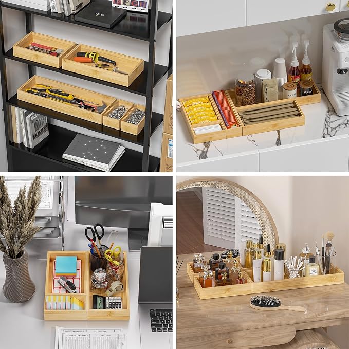 Bamboo Drawer Organizer, Cutlery Silverware Organizer - Image 7