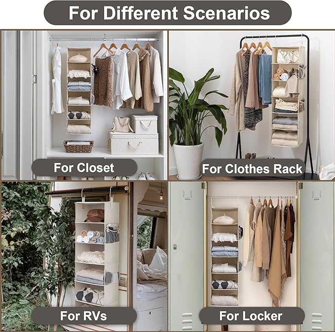 StorageWorks 6-Shelf Hanging Closet Organizer, Hanging Shelves - Image 5