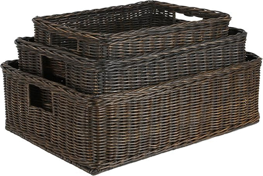 The Basket Lady Under The Bed/Basic Wicker Storage Basket, 20 in L x 14.5 in W - Image 2