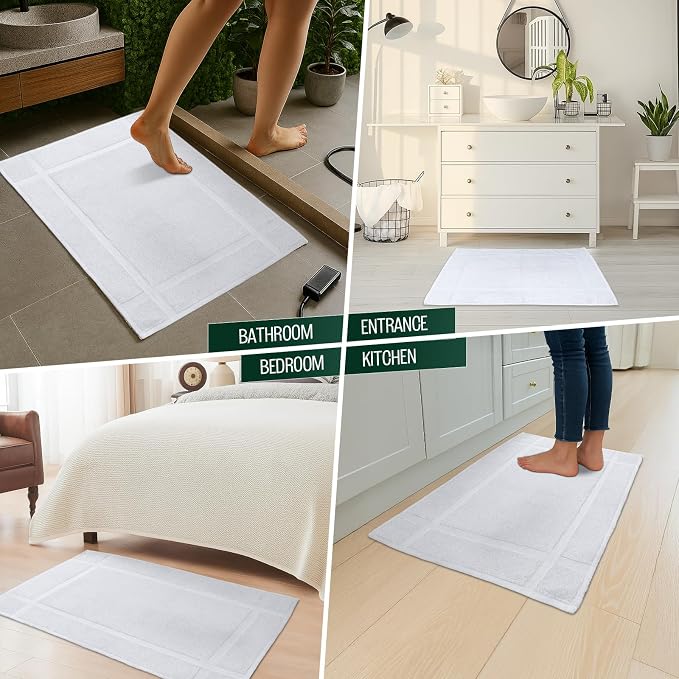 Pearl Linens Pack of 6 100% Cotton Bath Mat 18x25 inches, Soft & Absorbent - Image 6