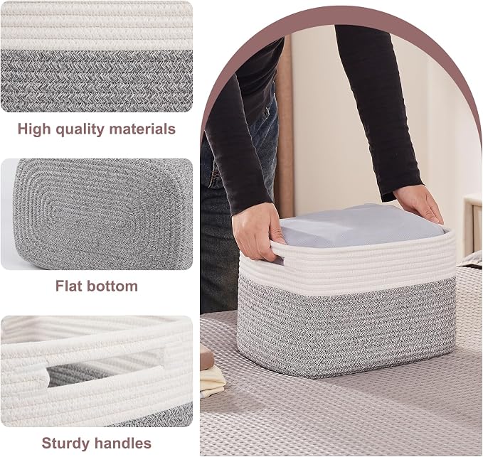 OIAHOMY 4 Pack Storage Baskets for Organizing, Basket for Shelves - Image 3