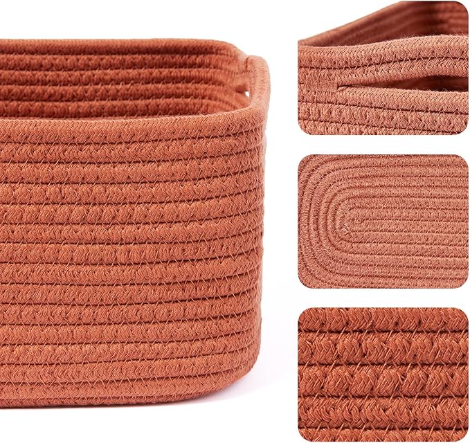 Small Storage Baskets for Organizing | Closet Organizer Bins | Shelf Toy Basket - Image 2