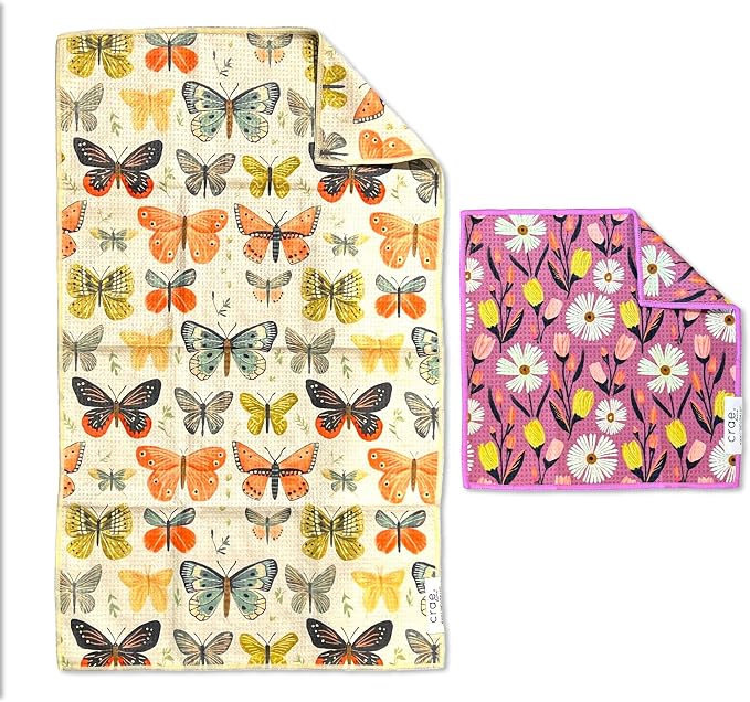 Microfiber Hand Towel & Washcloth Set of 2 by CraeHome