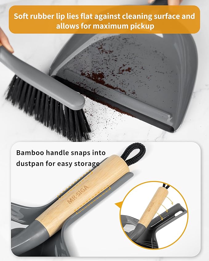 MR.SIGA Dustpan and Brush Set, Portable Cleaning Brush and Dustpan Combo - Image 3