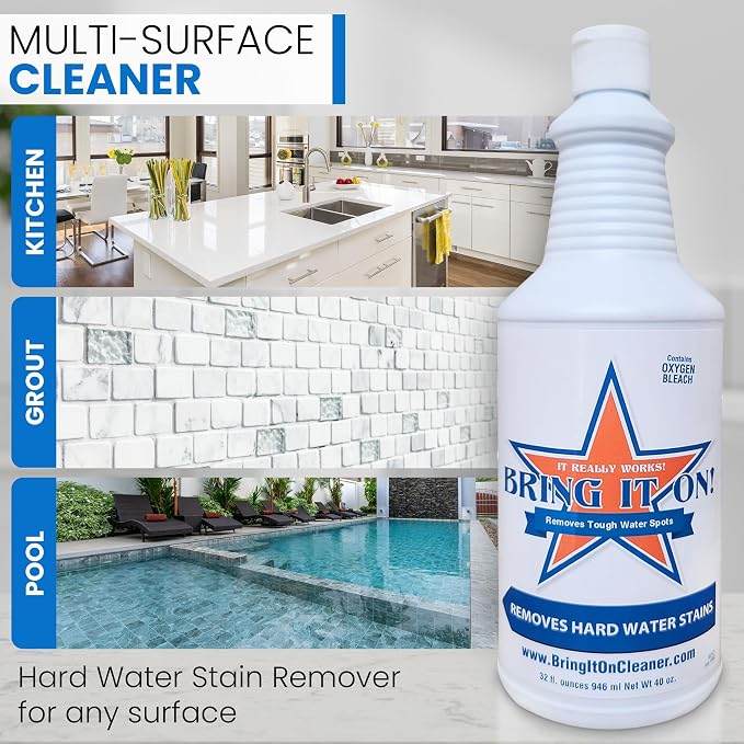 BRING IT ON! CLEANER Water Spot Remover Plus 2 Drill Brushes, Clean Tile - Image 3