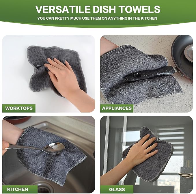 KinHwa Dish Cloths for Washing Dishes Kitchen Towels Microfiber Dish Towels for - Image 6