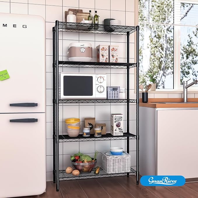 5-Shelf Adjustable Metal Shelf Wire Shelving Unit Storage Rack Display Shelf - Image 7