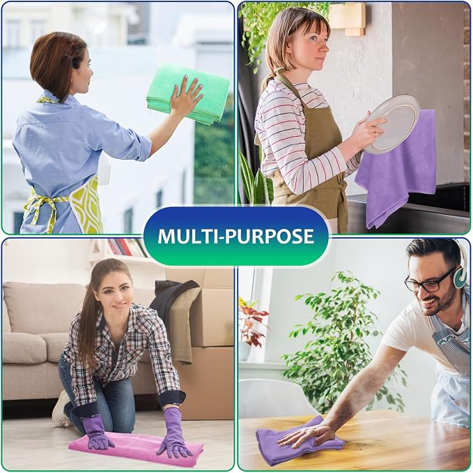 Newwiee 3 Pcs Extra Large Microfiber Cleaning Cloth 30" x 20" Washable Reusable - Image 6