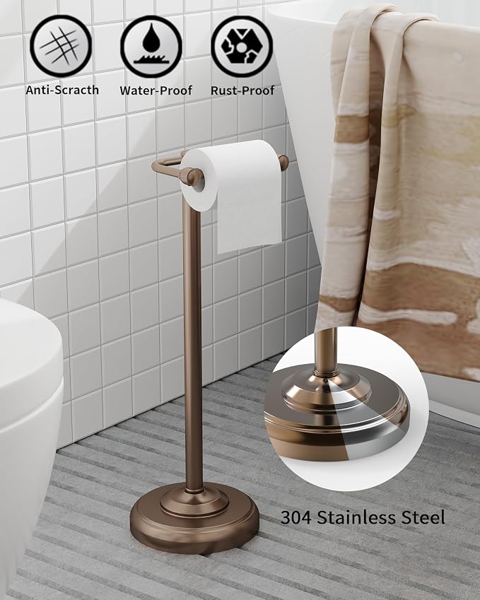 Toilet Paper Holder Stand, Bronze Toilet Paper Holder Free Standing, Post - Image 3