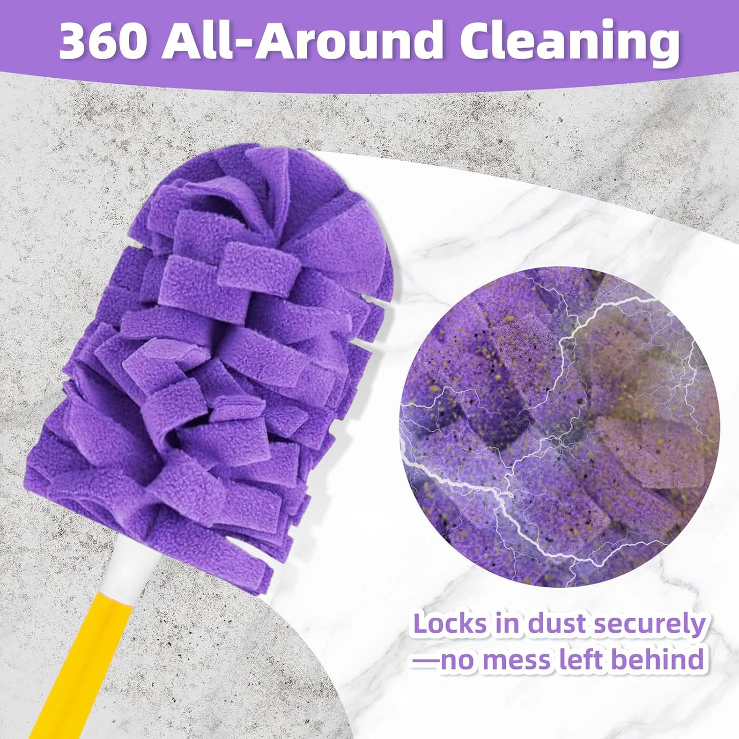 12 PCS Fleece Reusable Duster Refills for Swiffer, Washable Heavy Duty Duster Pads, 360 Cleaning Pads for Fan, Window, Furniture, Floor(Include 1 Handle)